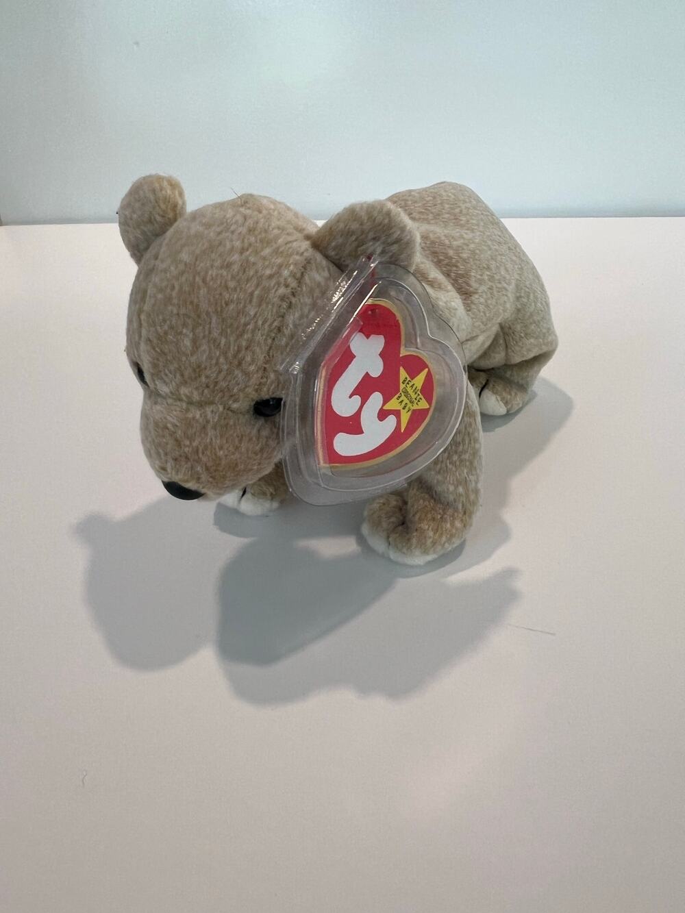 Ty Beanie Baby 1999 Almond the Bear Beanbag Plush Toy P.E. Pellets JL